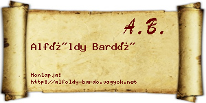 Alföldy Bardó névjegykártya